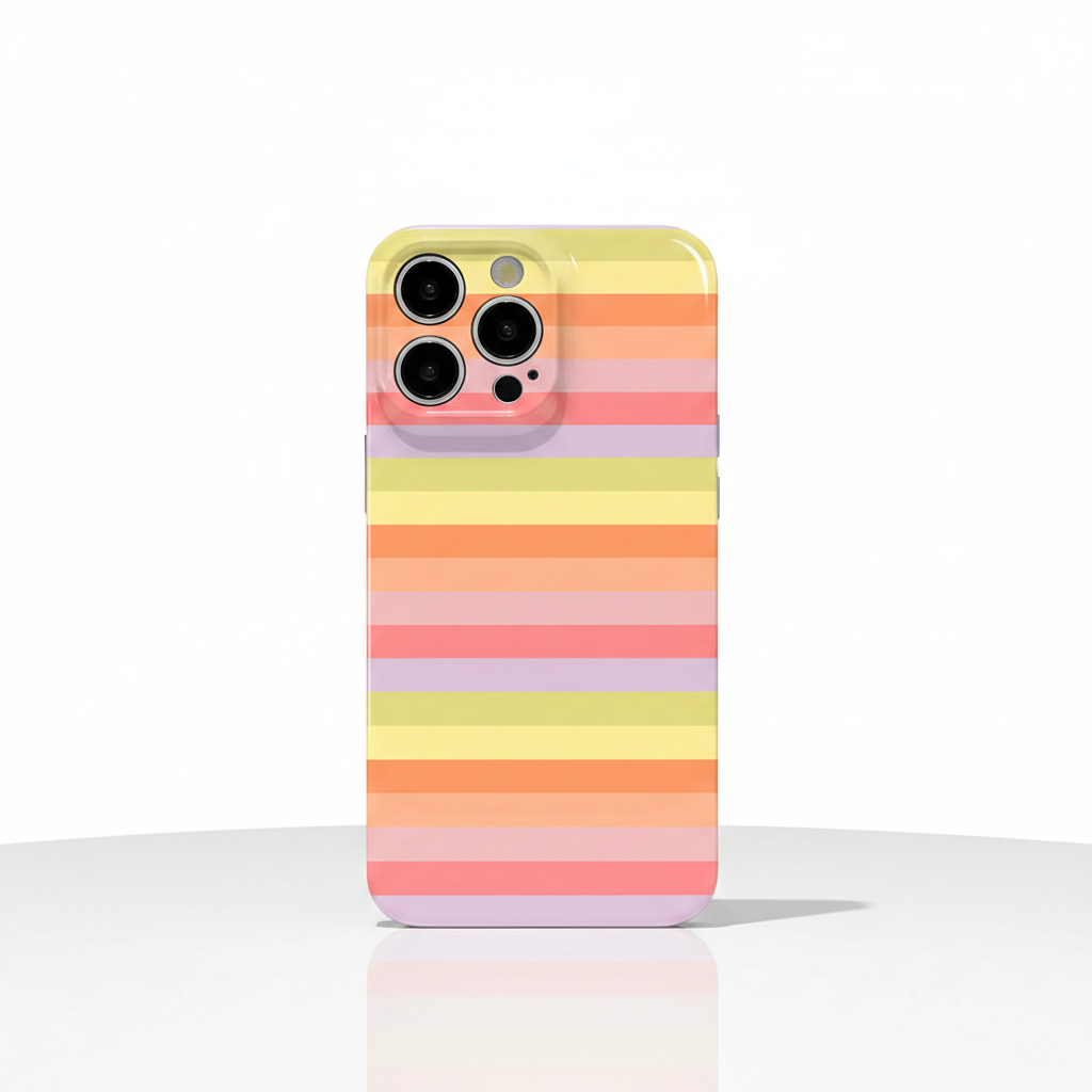 Rainbow Stripes Film Protective Case for iPhone Series