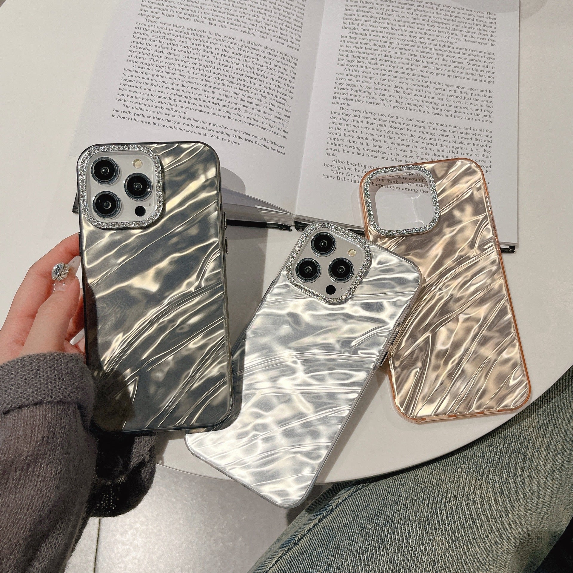 Luxury Rhinestone Detachable Lens Phone Case